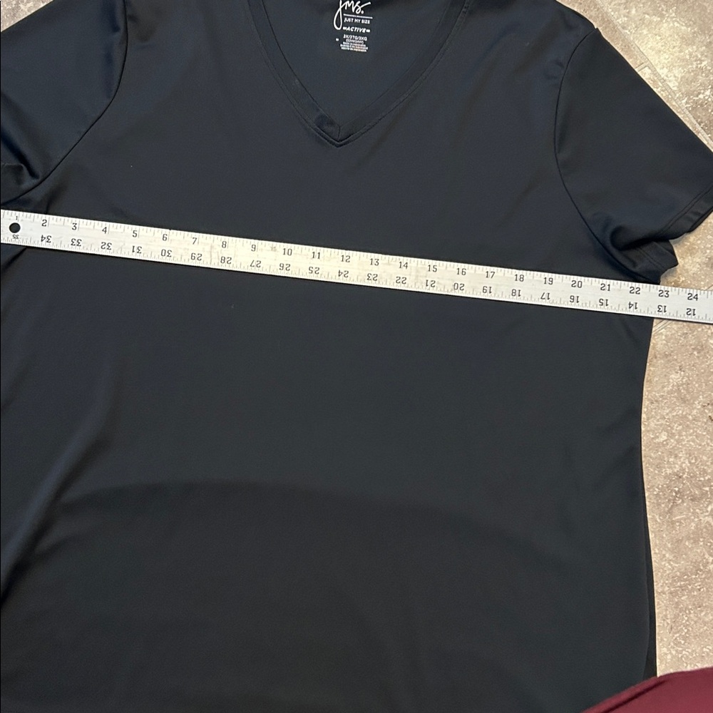 Just My Size Black V-Neck Short Sleeve Tee - Picture 3 of 4